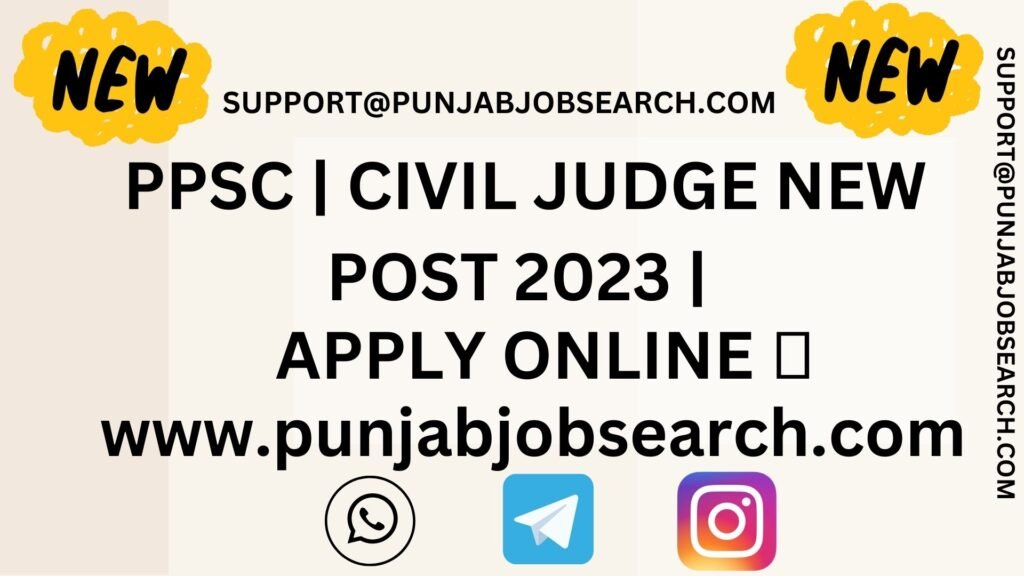 PPSC | CIVIL JUDGE NEW POST 2023 |