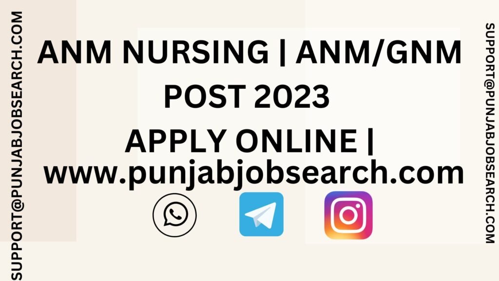 ANM NURSING | ANM/GNM POST 2023 APPLY ONLINE |