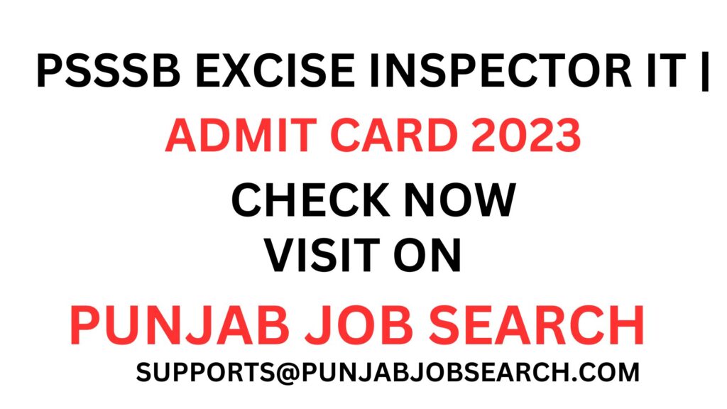 PSSSB EXCISE INSPECTOR |