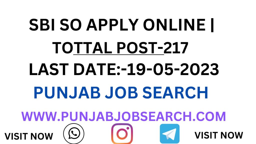 SBI SO APPLY ONLINE |