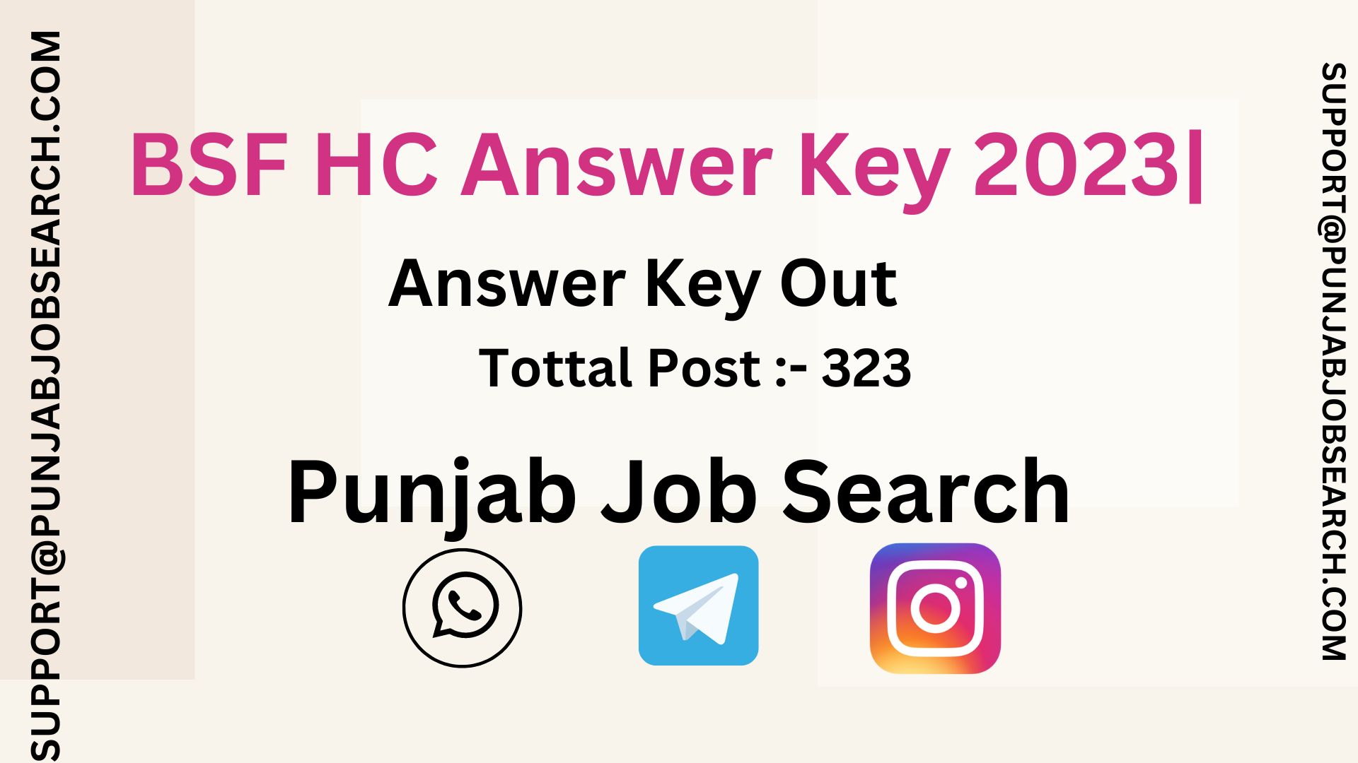 BSF HC Answer Key 2023|