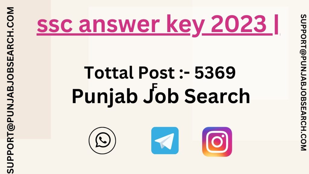 ssc answer key 2023 |