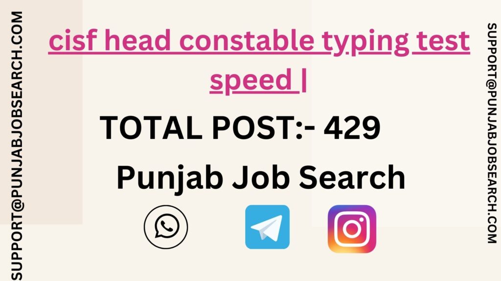 cisf head constable typing test speed |