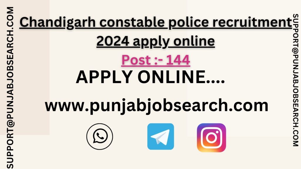 Chandigarh constable police recruitment 2024 apply online